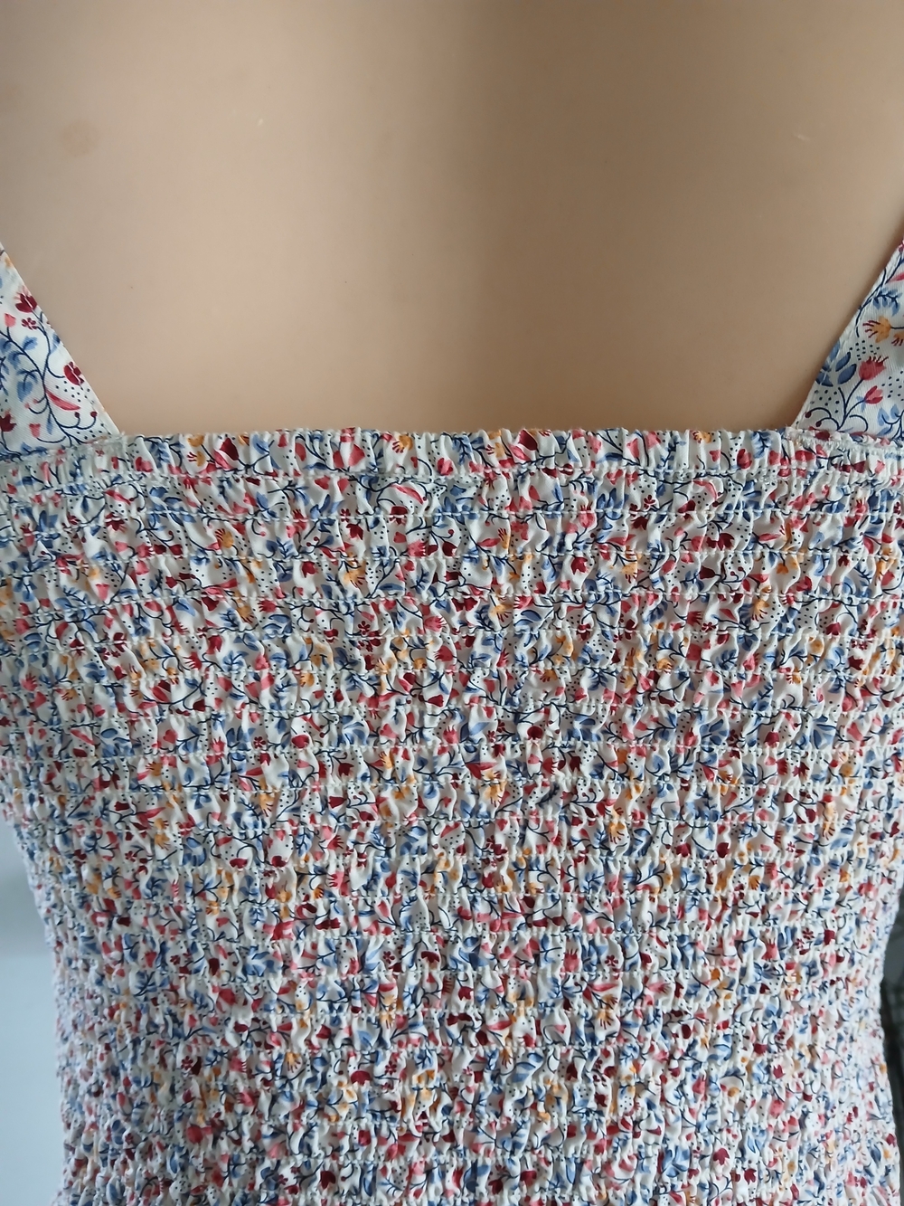 Old Navy Smocked Floral Ruffle-Strap Camisole - White with Multi Print - Picture 5 of 8
